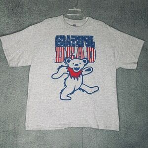 Grateful Dead Dancing Bear T Shirt XL Gray 90 Cotton 10 Polyester